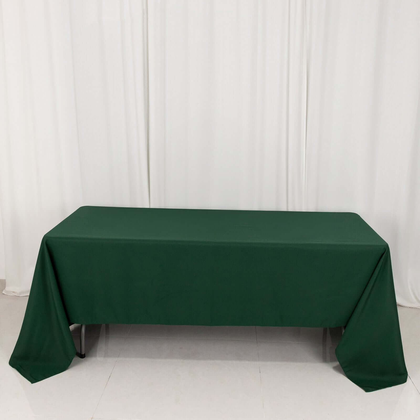 Premium Polyester 60"x126" Rectangle Tablecloth Hunter Emerald Green - Stain - Resistant 220GSM Finish Table Cover - Bell Racket Store