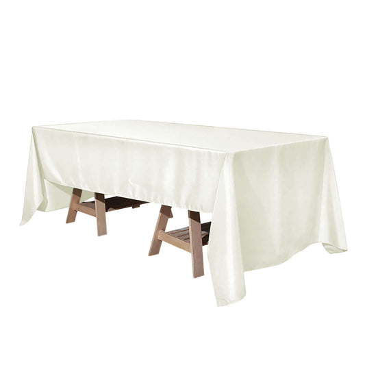 Premium Polyester 60"x126" Rectangle Tablecloth Ivory - Stain - Resistant 220GSM Finish Table Cover - NestOCart