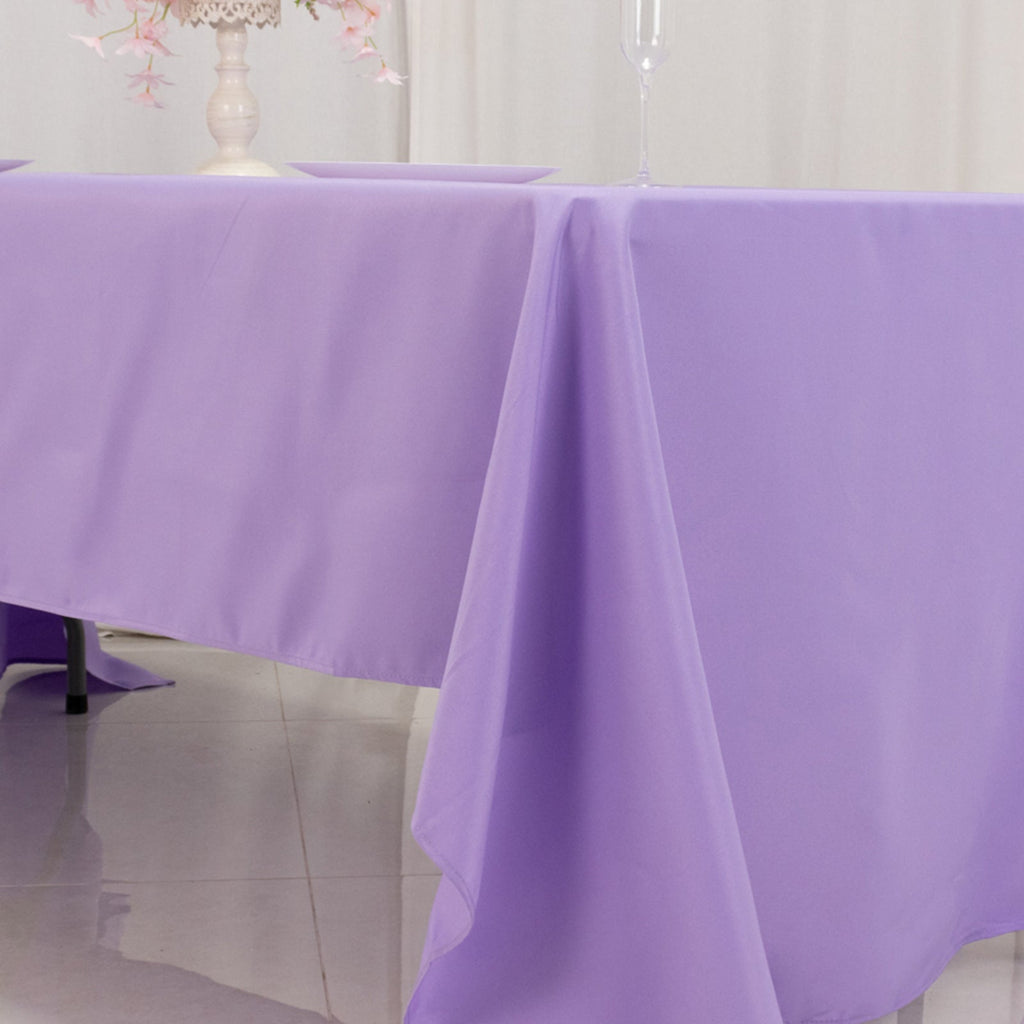 Premium Polyester 60"x126" Rectangle Tablecloth Lavender Lilac - Stain - Resistant 220GSM Finish Table Cover - Bell Racket Store