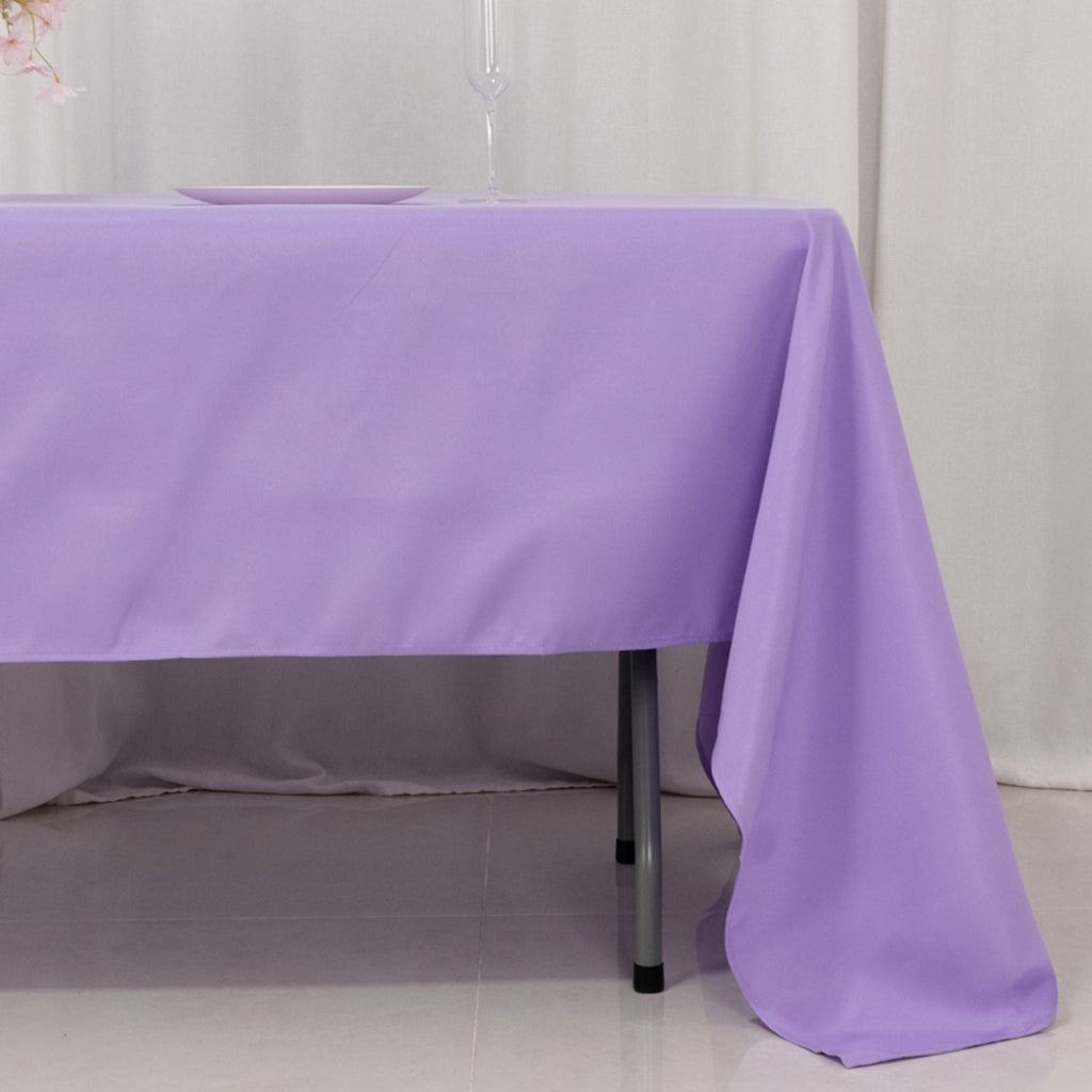 Premium Polyester 60"x126" Rectangle Tablecloth Lavender Lilac - Stain - Resistant 220GSM Finish Table Cover - Bell Racket Store