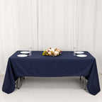 Premium Polyester 60"x126" Rectangle Tablecloth Navy Blue - Stain - Resistant 220GSM Finish Table Cover - Bell Racket Store