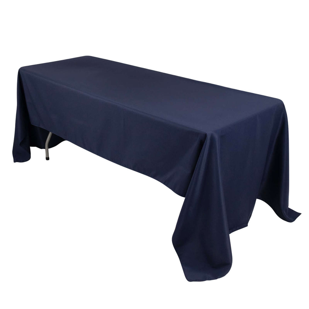 Premium Polyester 60"x126" Rectangle Tablecloth Navy Blue - Stain - Resistant 220GSM Finish Table Cover - Bell Racket Store