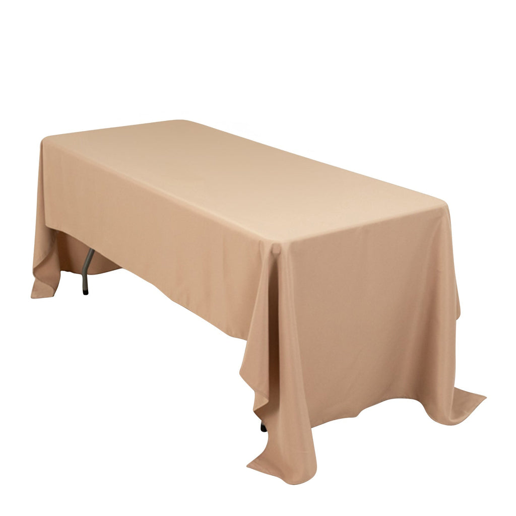Premium Polyester 60"x126" Rectangle Tablecloth Nude - Stain - Resistant 220GSM Finish Table Cover - Bell Racket Store