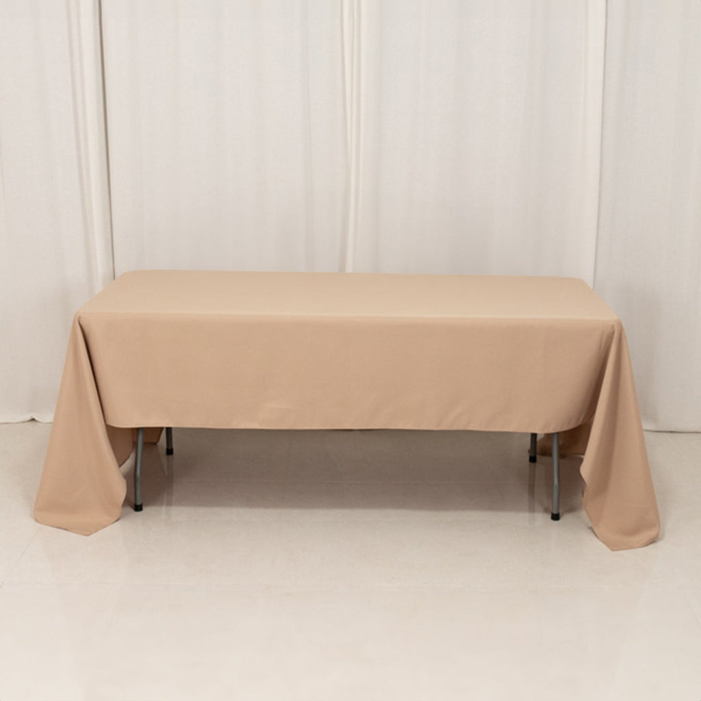 Premium Polyester 60"x126" Rectangle Tablecloth Nude - Stain - Resistant 220GSM Finish Table Cover - Bell Racket Store
