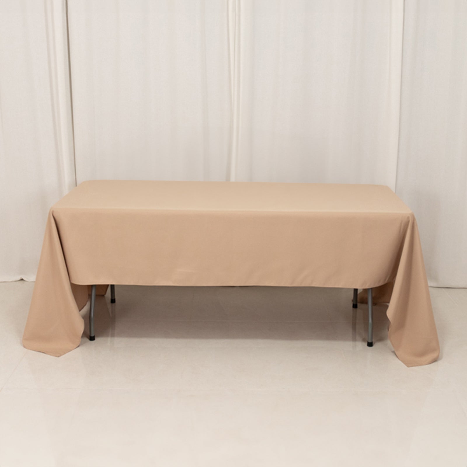 Premium Polyester 60"x126" Rectangle Tablecloth Nude - Stain - Resistant 220GSM Finish Table Cover - Bell Racket Store