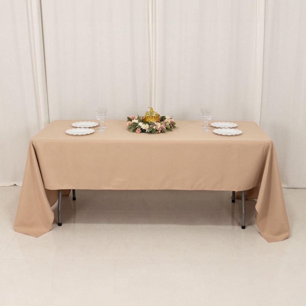 Premium Polyester 60"x126" Rectangle Tablecloth Nude - Stain - Resistant 220GSM Finish Table Cover - Bell Racket Store