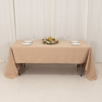 Premium Polyester 60"x126" Rectangle Tablecloth Nude - Stain - Resistant 220GSM Finish Table Cover - Bell Racket Store