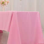 Premium Polyester 60"x126" Rectangle Tablecloth Pink - Stain - Resistant 220GSM Finish Table Cover - Bell Racket Store