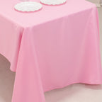 Premium Polyester 60"x126" Rectangle Tablecloth Pink - Stain - Resistant 220GSM Finish Table Cover - Bell Racket Store