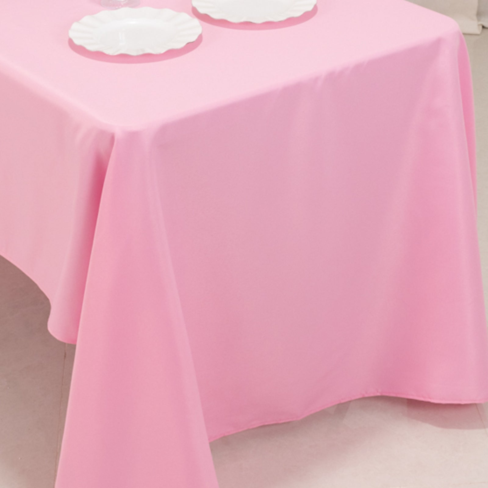Premium Polyester 60"x126" Rectangle Tablecloth Pink - Stain - Resistant 220GSM Finish Table Cover - Bell Racket Store