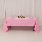 Premium Polyester 60"x126" Rectangle Tablecloth Pink - Stain - Resistant 220GSM Finish Table Cover - Bell Racket Store