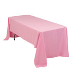 Premium Polyester 60"x126" Rectangle Tablecloth Pink - Stain - Resistant 220GSM Finish Table Cover - Bell Racket Store