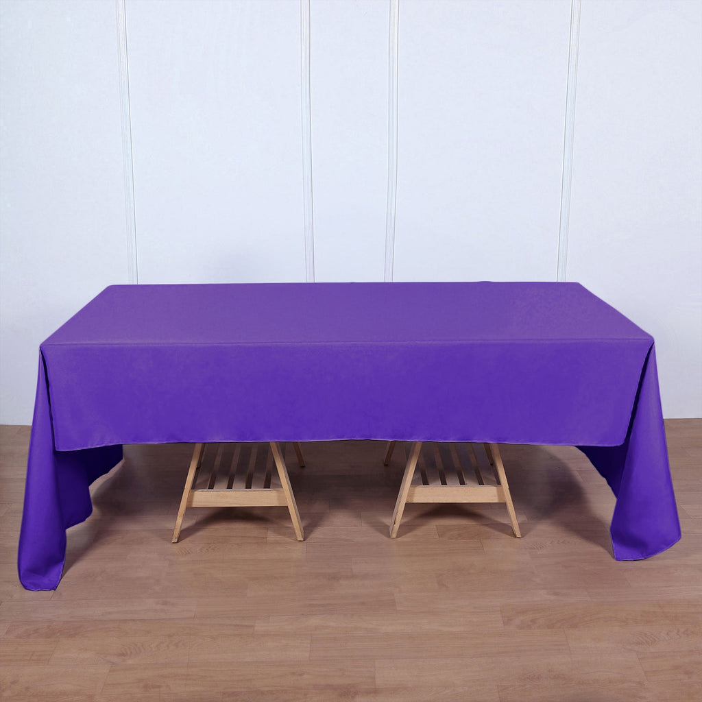 Premium Polyester 60"x126" Rectangle Tablecloth Purple - Stain - Resistant 220GSM Finish Table Cover - Bell Racket Store