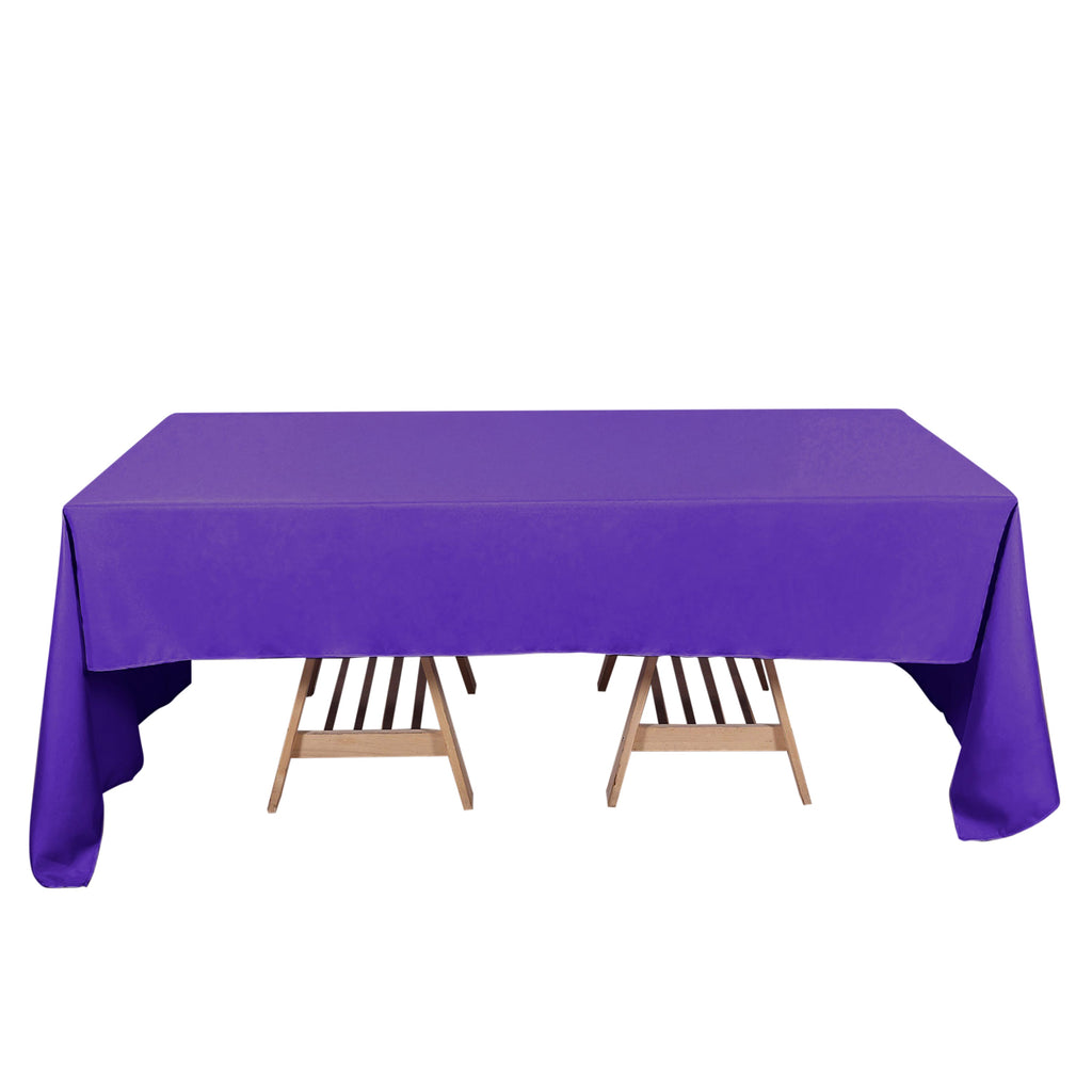 Premium Polyester 60"x126" Rectangle Tablecloth Purple - Stain - Resistant 220GSM Finish Table Cover - Bell Racket Store