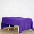 Premium Polyester 60"x126" Rectangle Tablecloth Purple - Stain - Resistant 220GSM Finish Table Cover - Bell Racket Store