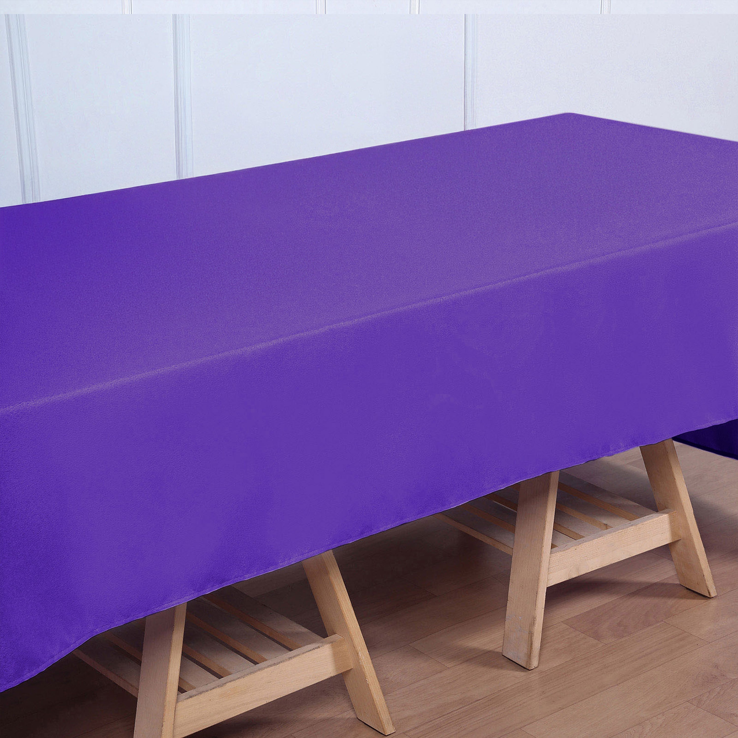 Premium Polyester 60"x126" Rectangle Tablecloth Purple - Stain - Resistant 220GSM Finish Table Cover - Bell Racket Store
