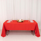 Premium Polyester 60"x126" Rectangle Tablecloth Red - Stain - Resistant 220GSM Finish Table Cover - Bell Racket Store