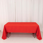 Premium Polyester 60"x126" Rectangle Tablecloth Red - Stain - Resistant 220GSM Finish Table Cover - Bell Racket Store
