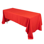 Premium Polyester 60"x126" Rectangle Tablecloth Red - Stain - Resistant 220GSM Finish Table Cover - Bell Racket Store