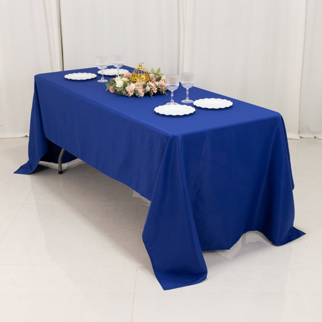 Premium Polyester 60"x126" Rectangle Tablecloth Royal Blue - Stain - Resistant 220GSM Finish Table Cover - Bell Racket Store
