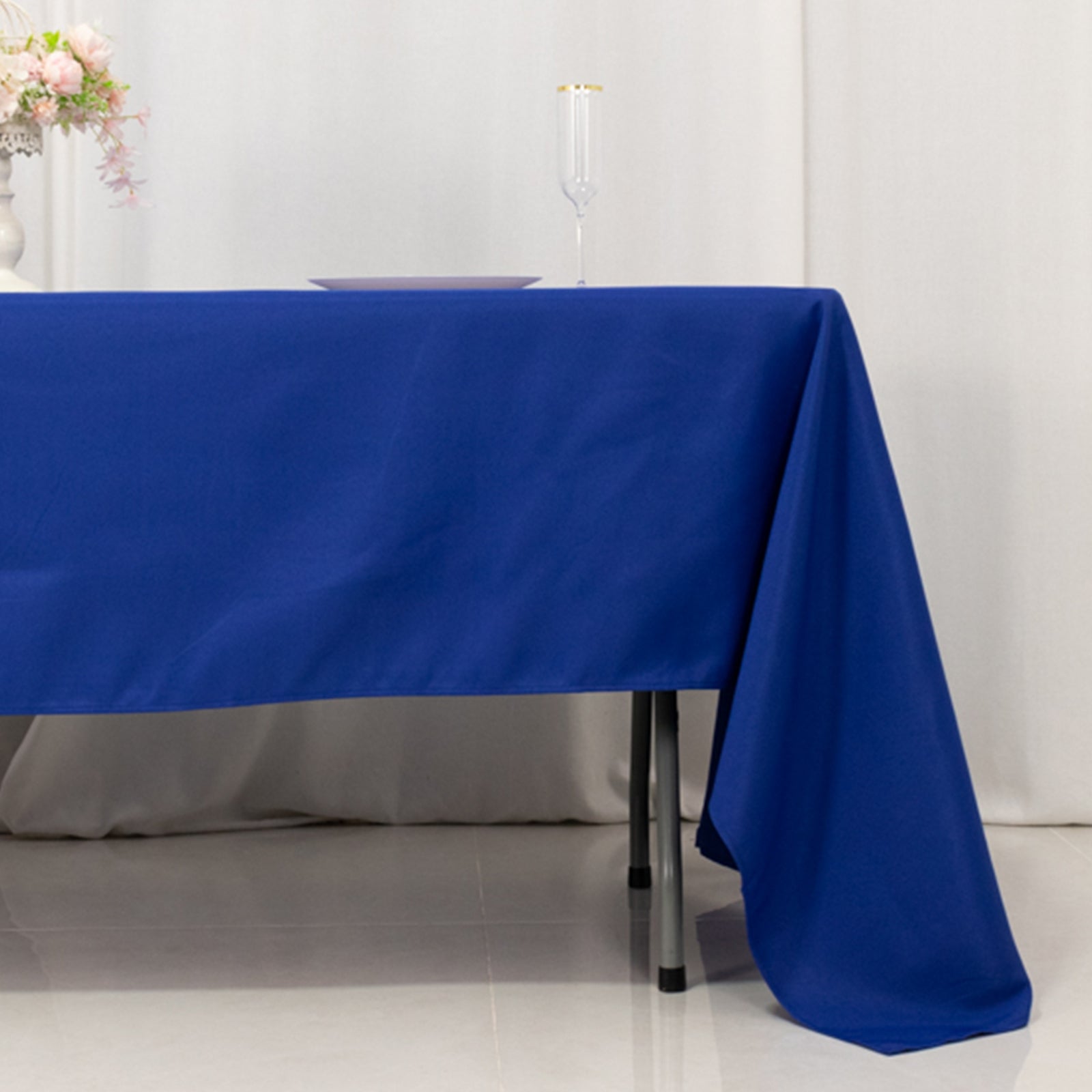 Premium Polyester 60"x126" Rectangle Tablecloth Royal Blue - Stain - Resistant 220GSM Finish Table Cover - Bell Racket Store