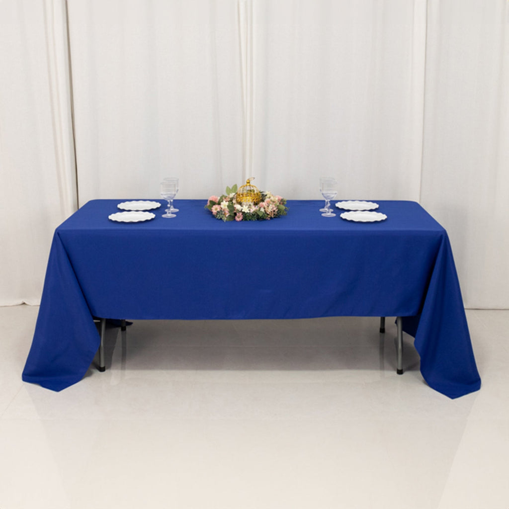 Premium Polyester 60"x126" Rectangle Tablecloth Royal Blue - Stain - Resistant 220GSM Finish Table Cover - Bell Racket Store