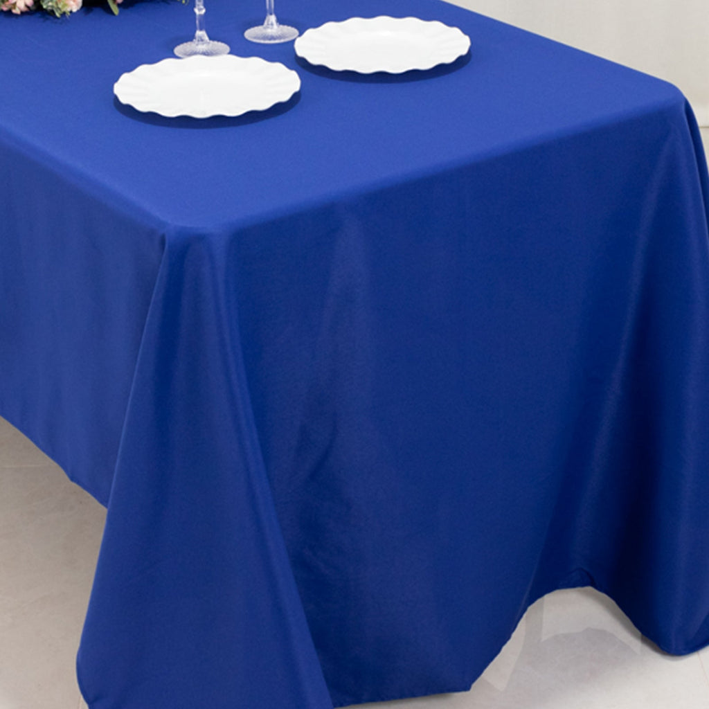 Premium Polyester 60"x126" Rectangle Tablecloth Royal Blue - Stain - Resistant 220GSM Finish Table Cover - Bell Racket Store