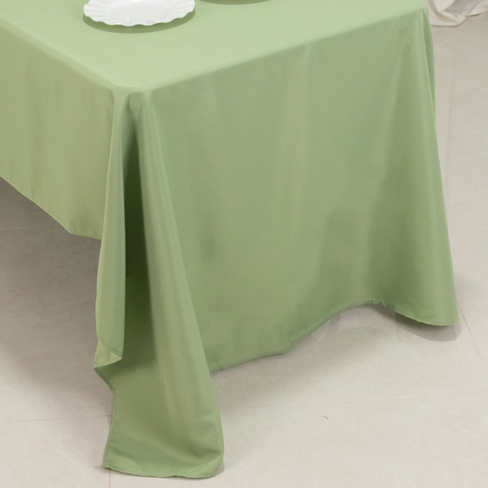 Premium Polyester 60"x126" Rectangle Tablecloth Sage Green - Stain - Resistant 220GSM Finish Table Cover - Bell Racket Store