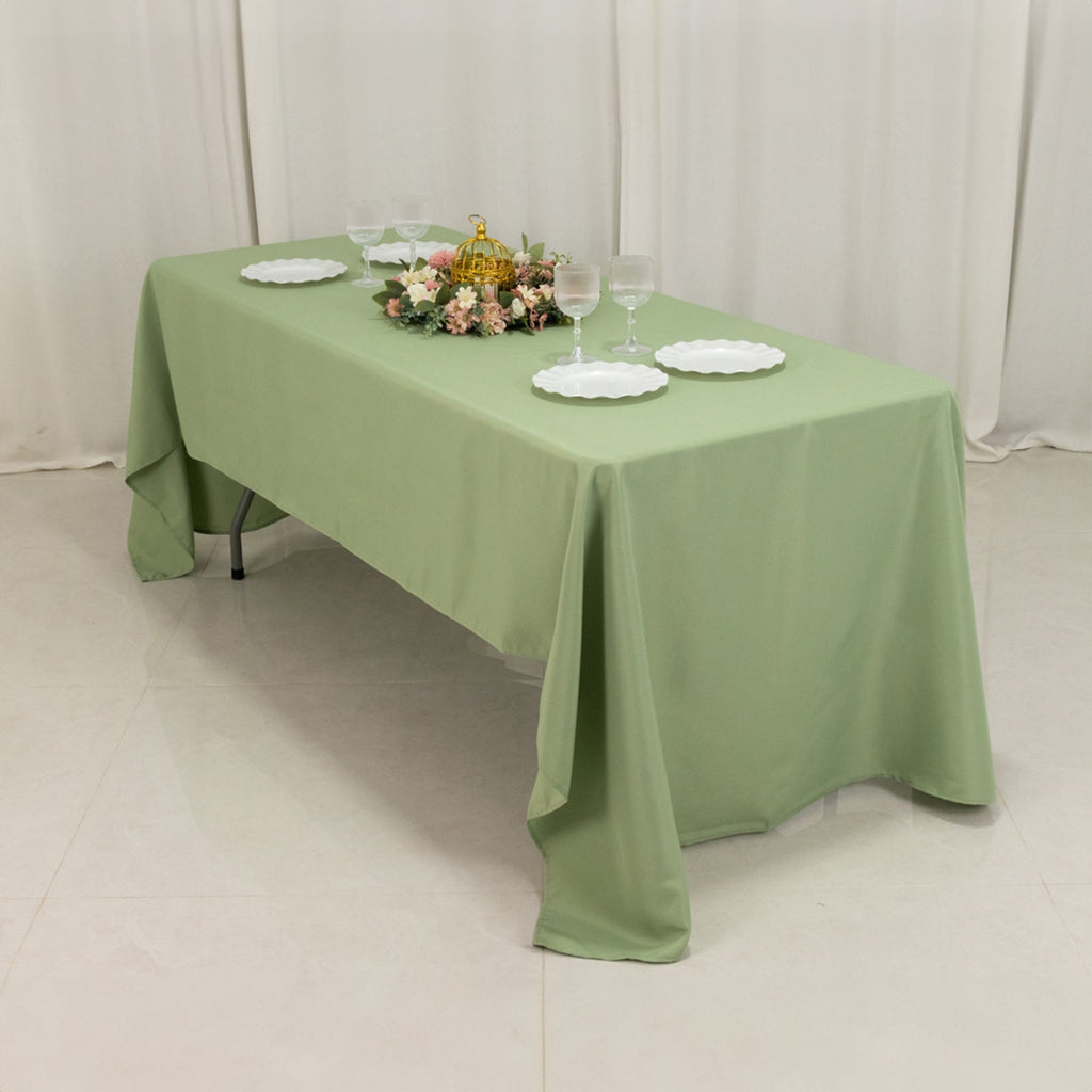 Premium Polyester 60"x126" Rectangle Tablecloth Sage Green - Stain - Resistant 220GSM Finish Table Cover - Bell Racket Store
