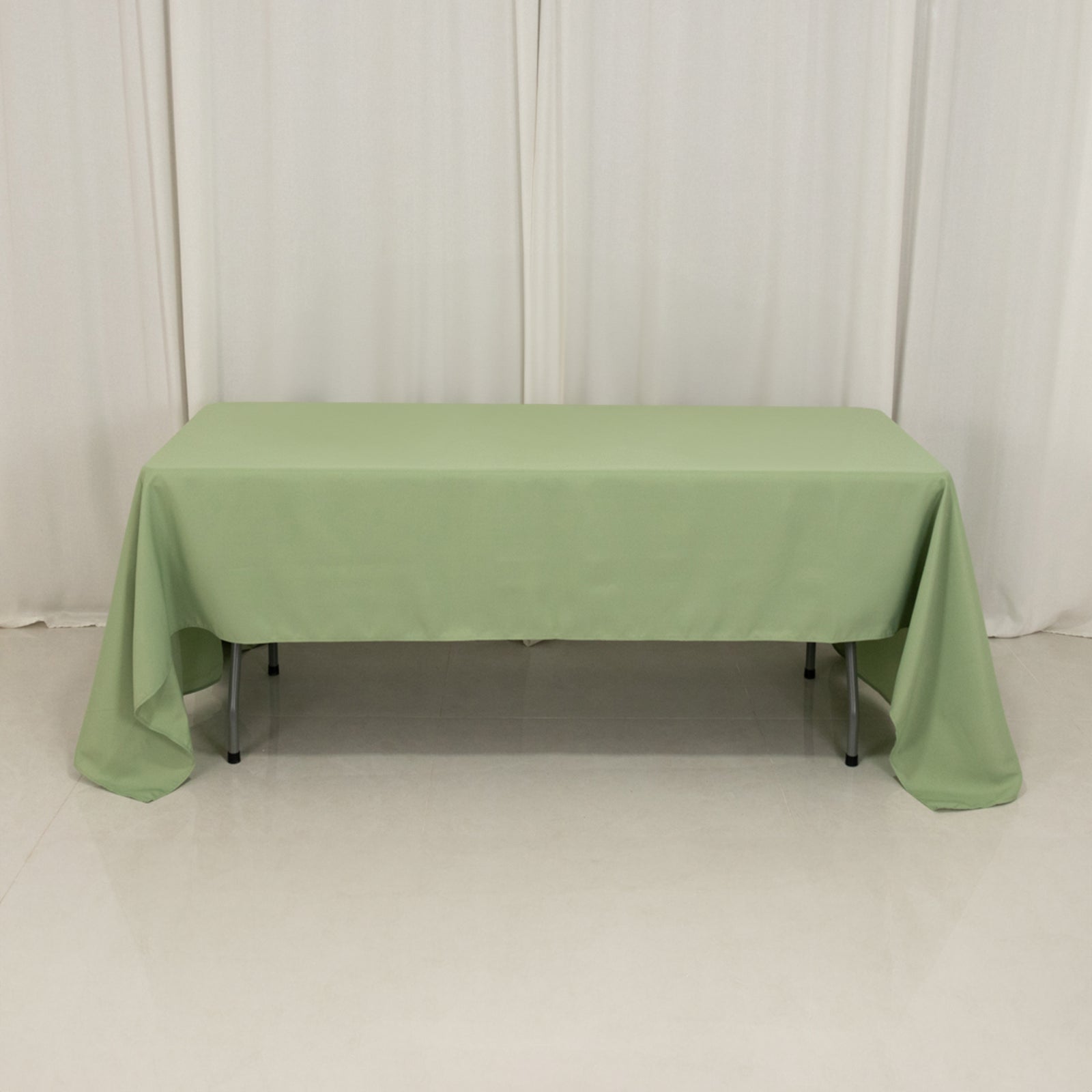 Premium Polyester 60"x126" Rectangle Tablecloth Sage Green - Stain - Resistant 220GSM Finish Table Cover - Bell Racket Store
