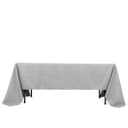 Premium Polyester 60"x126" Rectangle Tablecloth Silver - Stain - Resistant 220GSM Finish Table Cover - Bell Racket Store