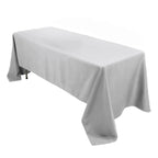 Premium Polyester 60"x126" Rectangle Tablecloth Silver - Stain - Resistant 220GSM Finish Table Cover - Bell Racket Store