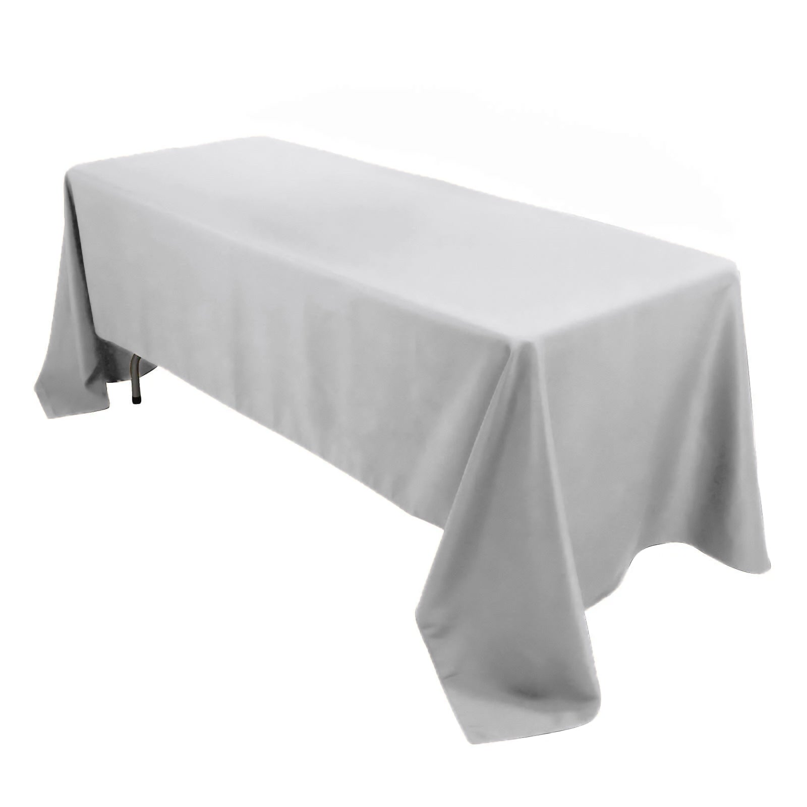 Premium Polyester 60"x126" Rectangle Tablecloth Silver - Stain - Resistant 220GSM Finish Table Cover - Bell Racket Store