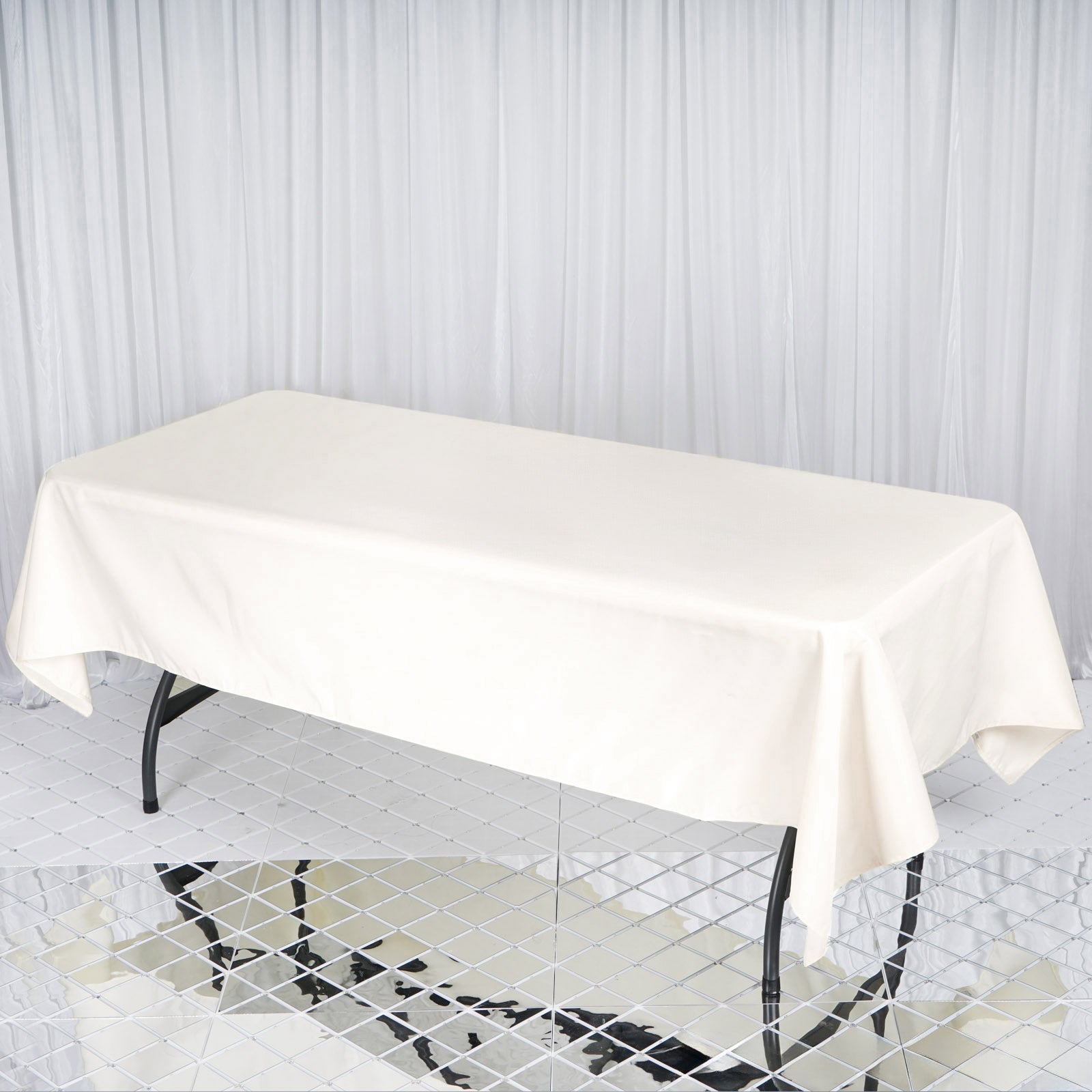 Premium Polyester 60"x126" Rectangle Tablecloth White - Stain - Resistant 220GSM Finish for Special Events - NestOCart