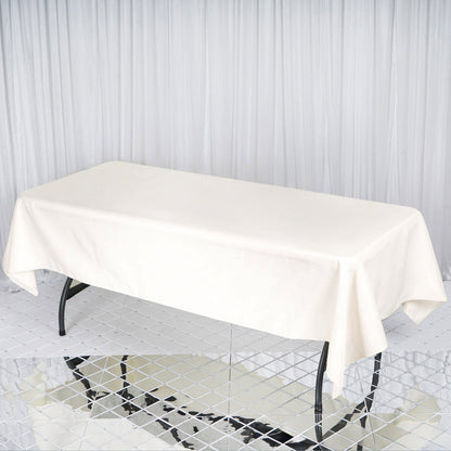 Premium Polyester 60"x126" Rectangle Tablecloth White - Stain - Resistant 220GSM Finish for Special Events - NestOCart