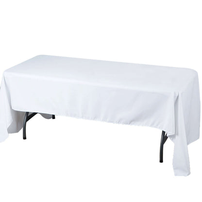 Premium Polyester 60"x126" Rectangle Tablecloth White - Stain - Resistant 220GSM Finish for Special Events - NestOCart