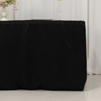 Premium Polyester 6ft Rectangle Tablecloth Black Durable Fitted 220GSM Table Cover - Bell Racket Store