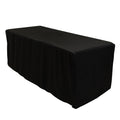 Premium Polyester 6ft Rectangle Tablecloth Black Durable Fitted 220GSM Table Cover - Bell Racket Store