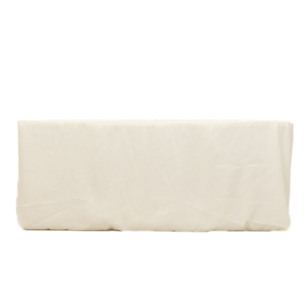 Premium Polyester 6ft Rectangle Tablecloth Ivory Durable Fitted 220GSM Table Cover - Bell Racket Store