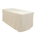 Premium Polyester 6ft Rectangle Tablecloth Ivory Durable Fitted 220GSM Table Cover - Bell Racket Store