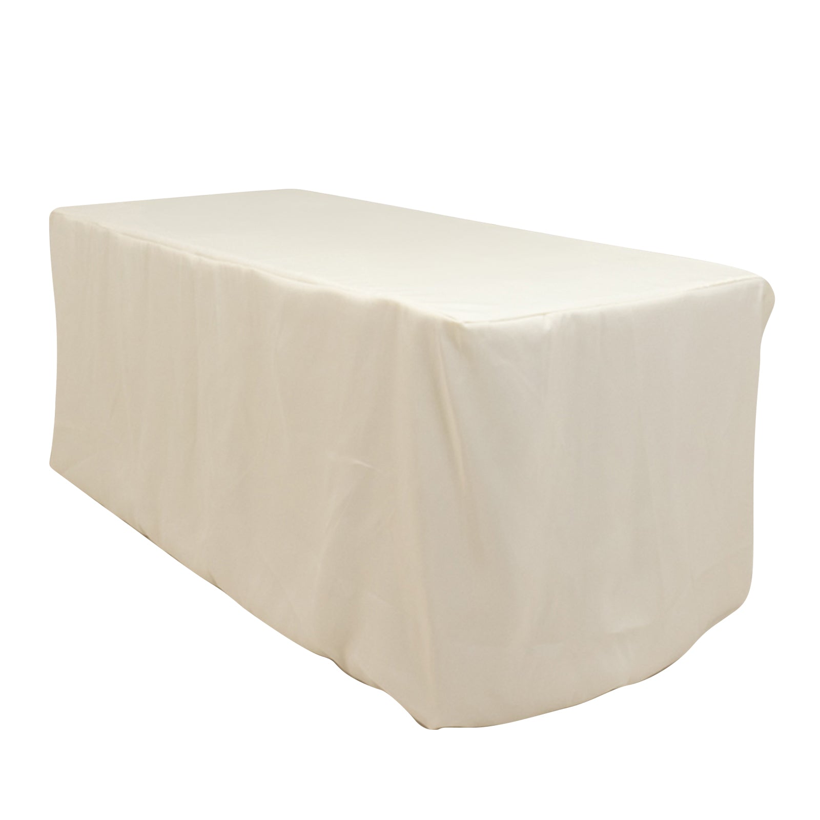 Premium Polyester 6ft Rectangle Tablecloth Ivory Durable Fitted 220GSM Table Cover - Bell Racket Store