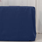 Premium Polyester 6ft Rectangle Tablecloth Navy Blue Durable Fitted 220GSM Table Cover - Bell Racket Store