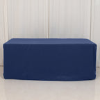Premium Polyester 6ft Rectangle Tablecloth Navy Blue Durable Fitted 220GSM Table Cover - Bell Racket Store