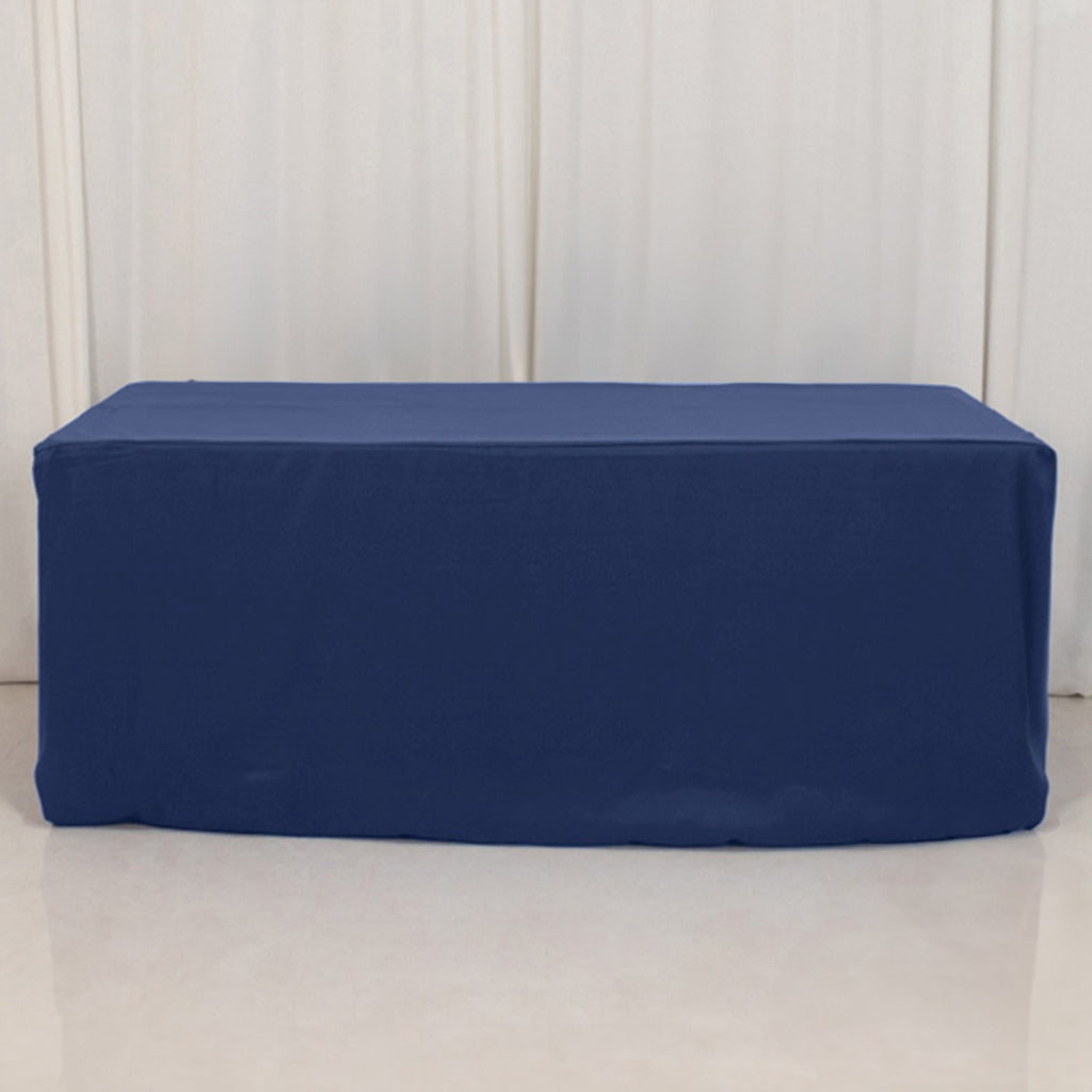 Premium Polyester 6ft Rectangle Tablecloth Navy Blue Durable Fitted 220GSM Table Cover - Bell Racket Store