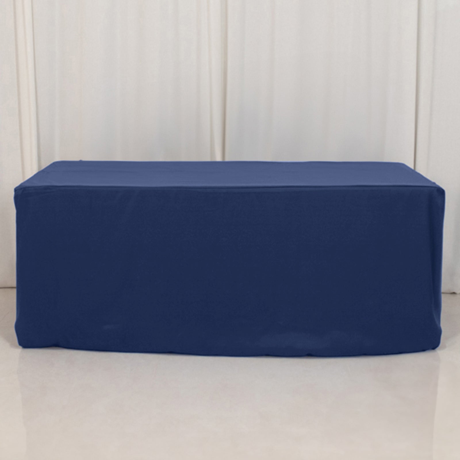 Premium Polyester 6ft Rectangle Tablecloth Navy Blue Durable Fitted 220GSM Table Cover - Bell Racket Store