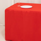 Premium Polyester 6ft Rectangle Tablecloth Red Durable Fitted 220GSM Table Cover - Bell Racket Store