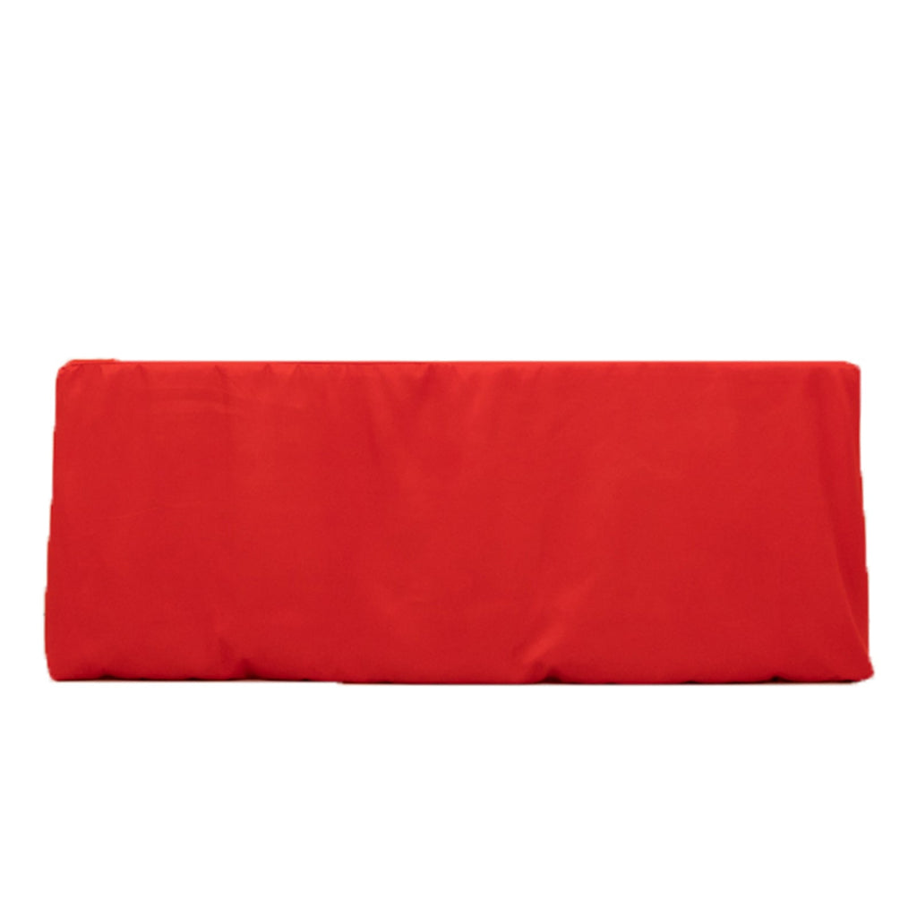 Premium Polyester 6ft Rectangle Tablecloth Red Durable Fitted 220GSM Table Cover - Bell Racket Store