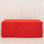Premium Polyester 6ft Rectangle Tablecloth Red Durable Fitted 220GSM Table Cover - Bell Racket Store
