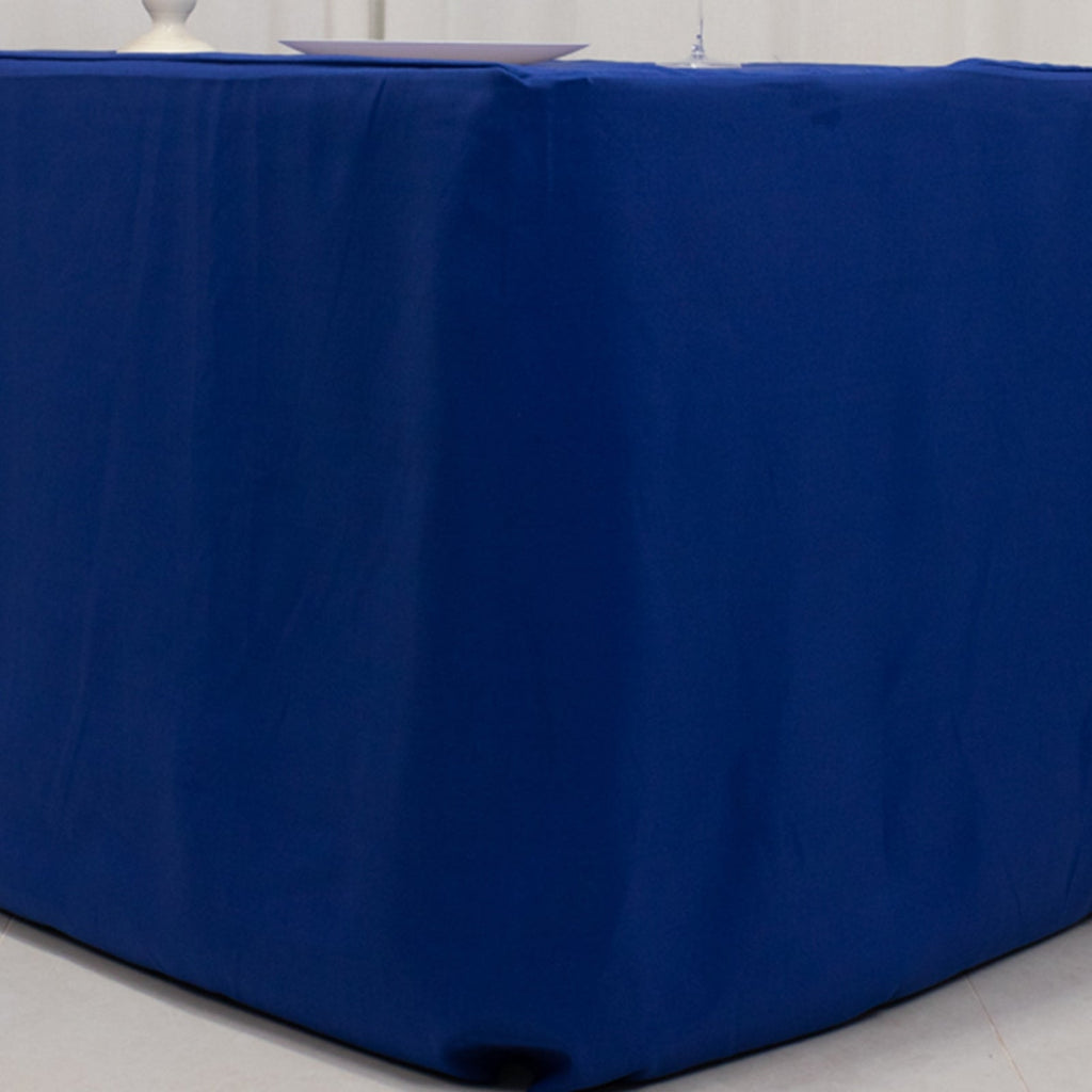 Premium Polyester 6ft Rectangle Tablecloth Royal Blue Durable Fitted 220GSM Table Cover - Bell Racket Store