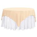 Premium Polyester 70"x70" Table Overlay Square Tablecloth Beige 220GSM Wrinkle - Resistant Table Cover - Bell Racket Store